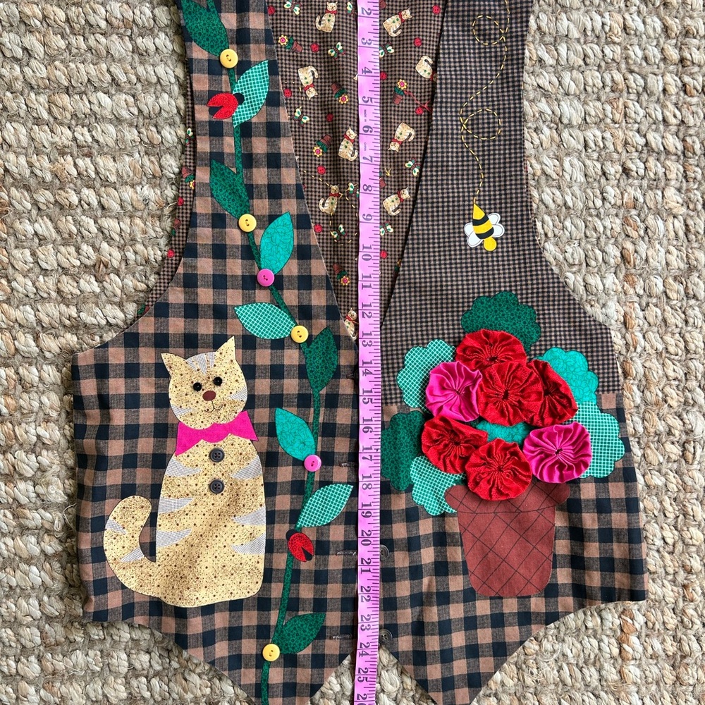 Patchwork Cat And Floral Vest - image 5